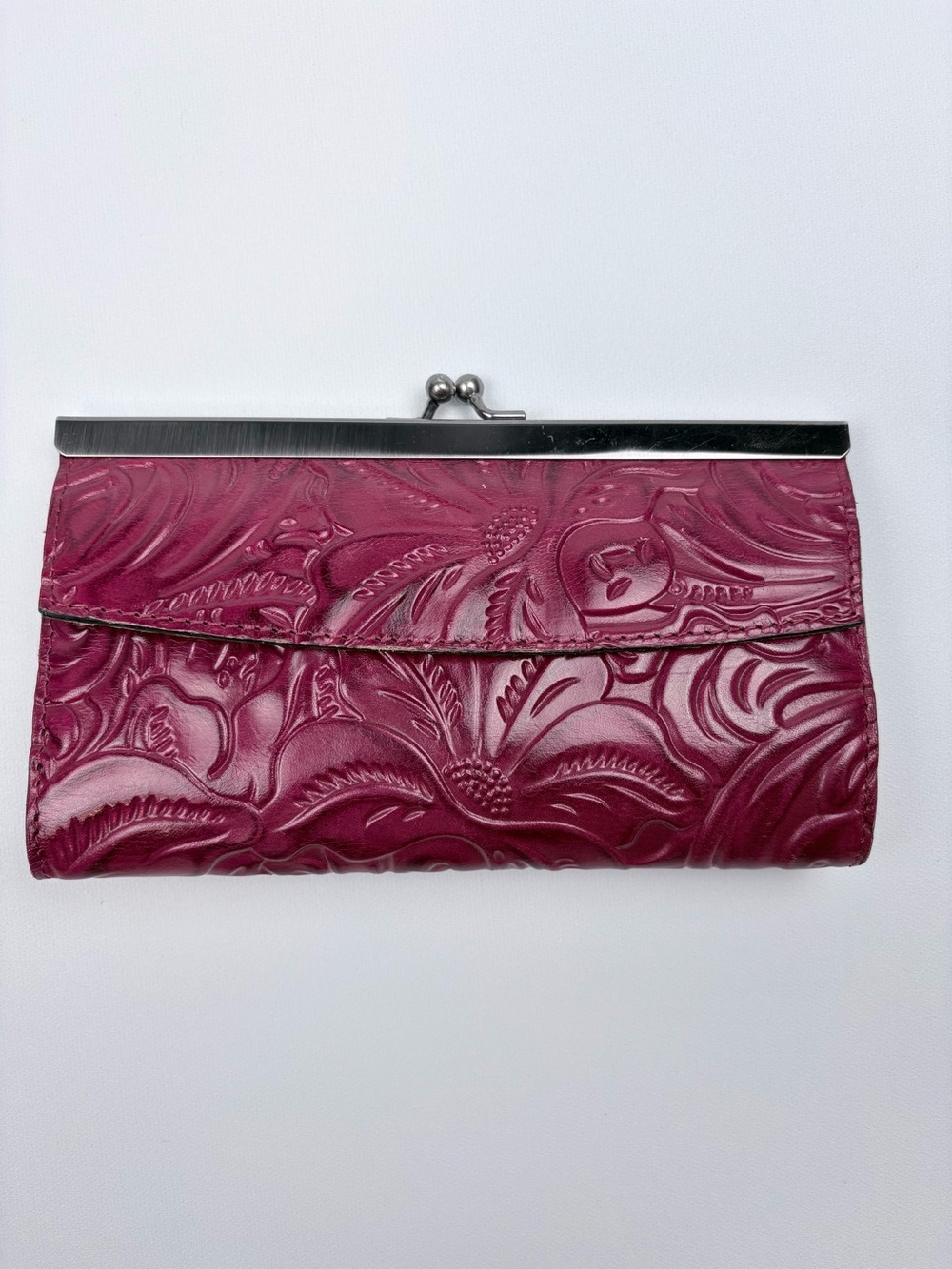 Patricia Nash Paola Leather Frame Wallet with RFID Protection Red